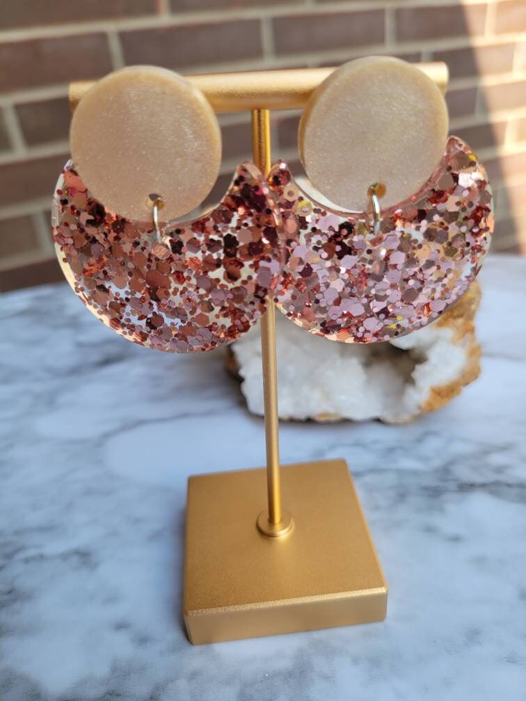 Glam Style Rose Gold Earrings | Dangle