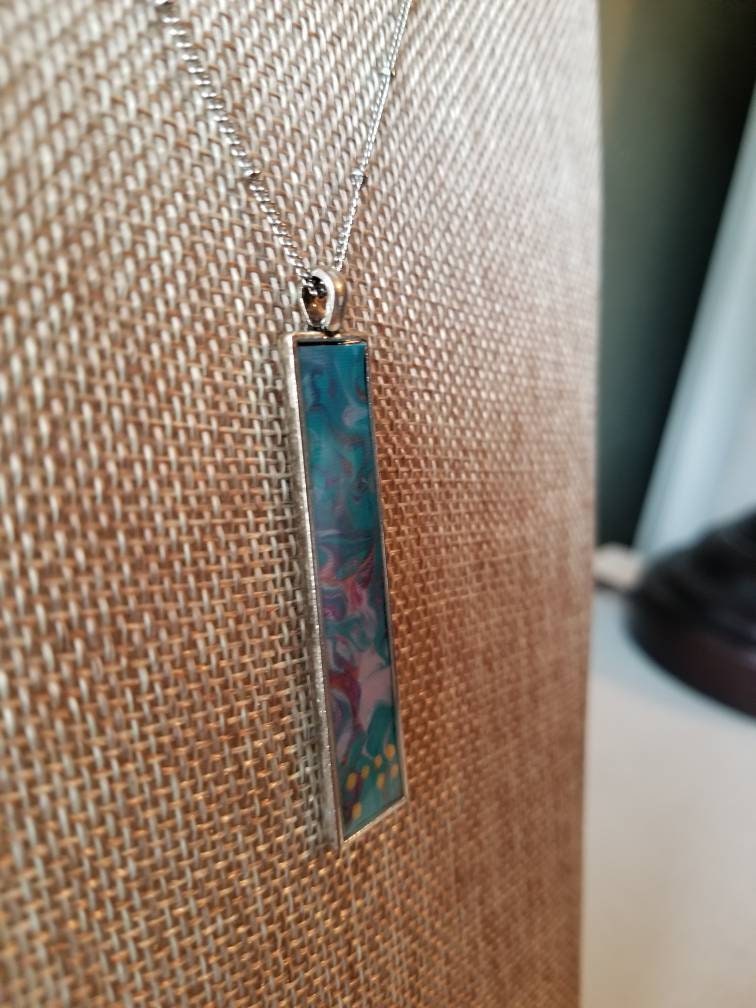 Bermuda Blues | Original Fluid Art Pendant Necklace
