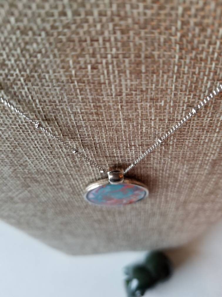 Flowers in Water | Original fluid Art Necklace Pendant