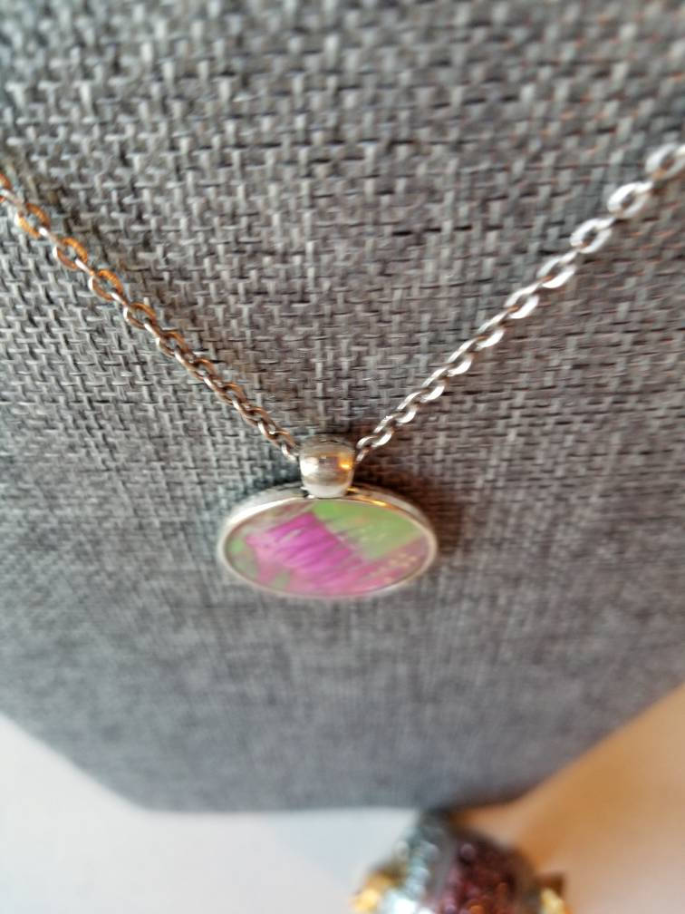 Slashes of Life | Original Fluid Art Pendant Necklace