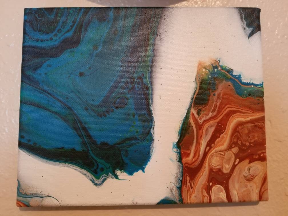 Water and Fire | Original 8x10 Fluid Art Painting
