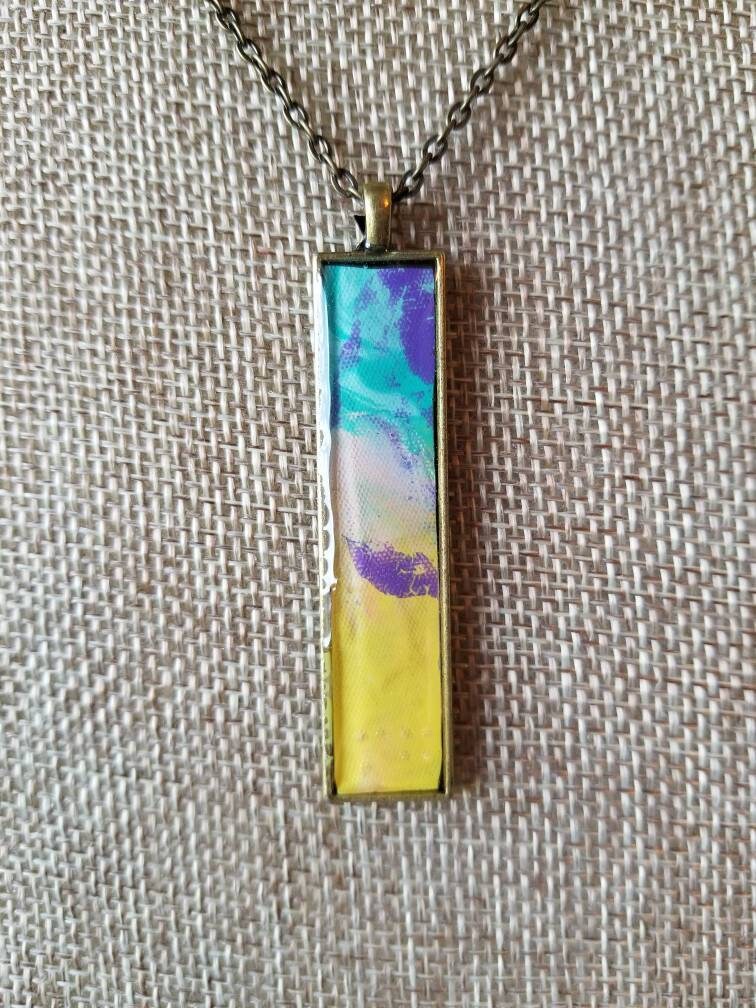From Winter to Summer | Hand Painted Necklace Pendant with Chain