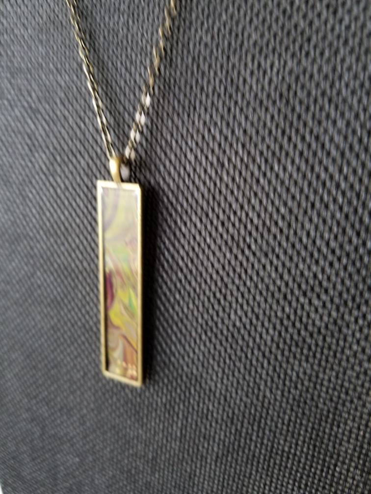Secret Garden | Hand-Painted Fluid Art Pendant
