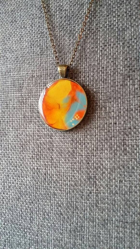 Dreamy Flower | Hand-Painted Pendant Necklace