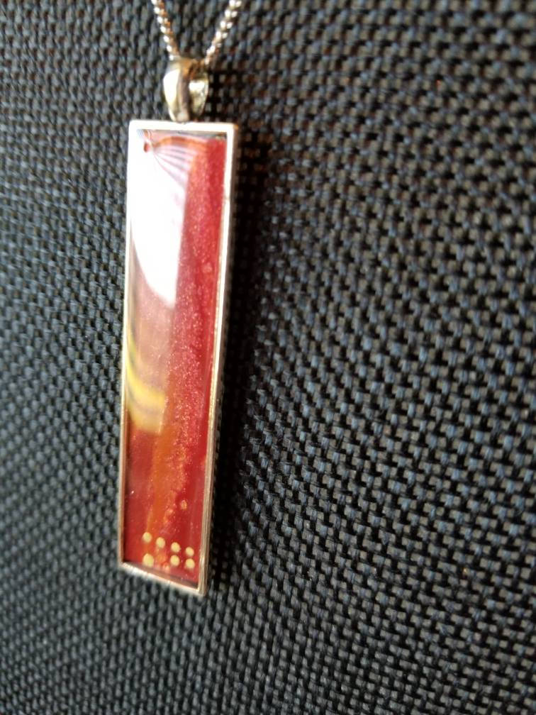 Lava Love | Hand Painted Necklace Pendant with Chain