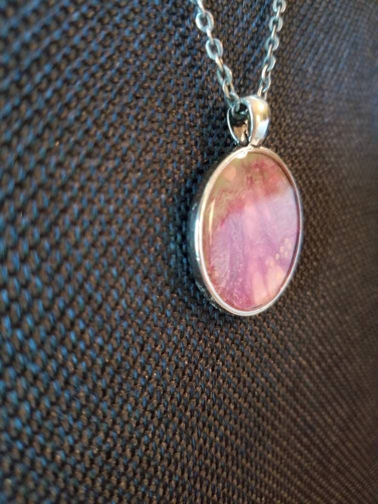 Blossom Drift – Original Fluid Art Pendant