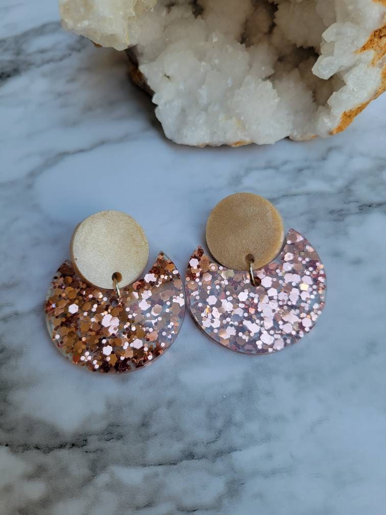 Glam Style Rose Gold Earrings | Dangle