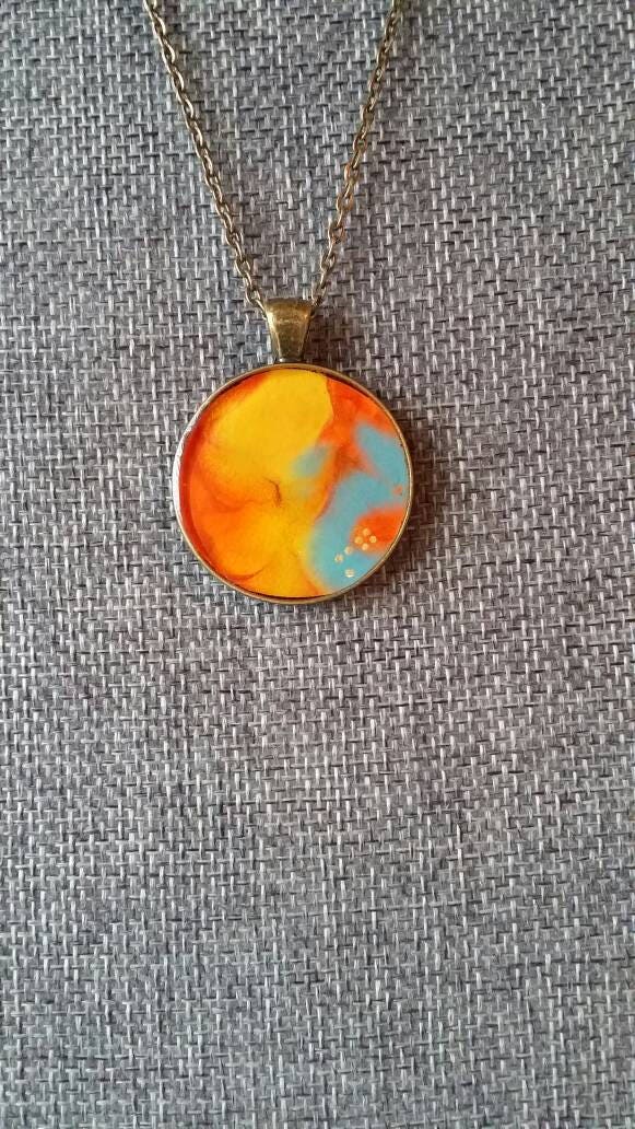 Dreamy Flower | Hand-Painted Pendant Necklace