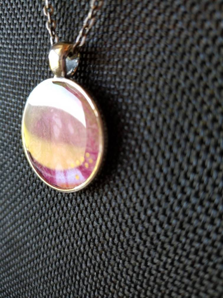 Blossom Drift – Original Fluid Art Pendant
