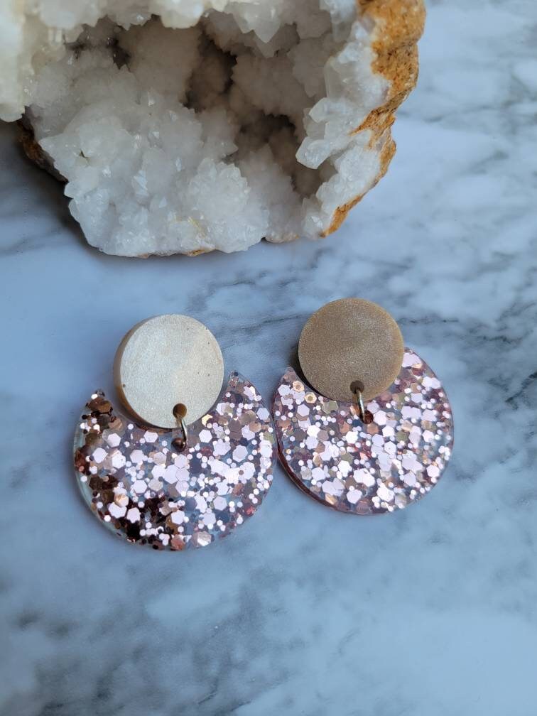 Glam Style Rose Gold Earrings | Dangle