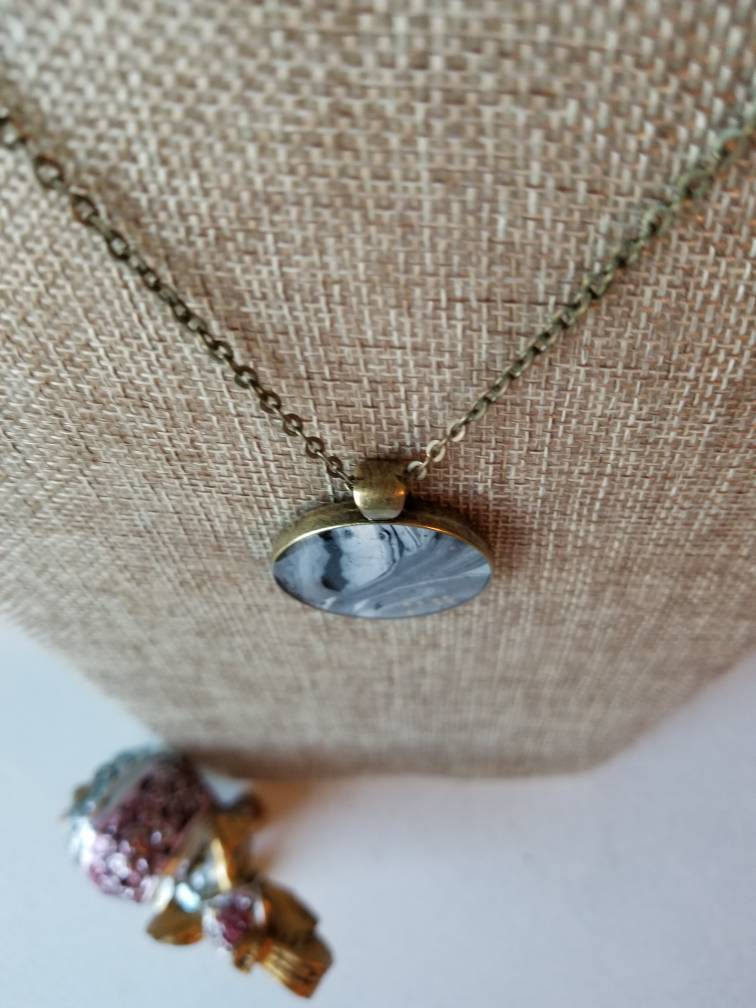 Sliver of Darkness | Original Fluid Art Pendant Necklace