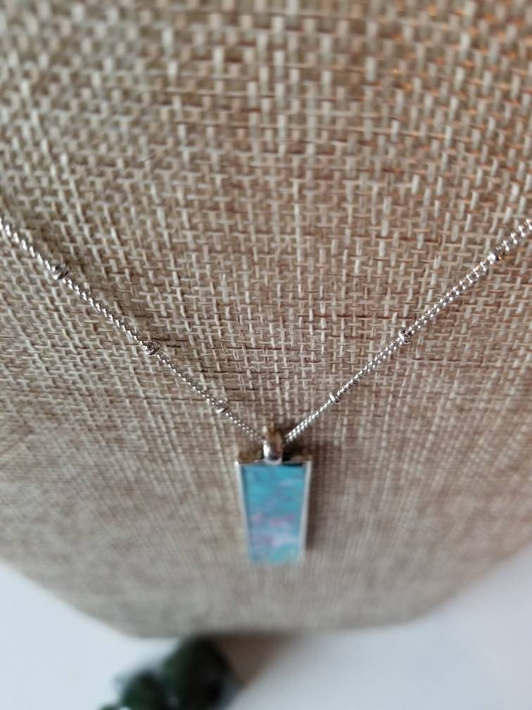 Bermuda Blues | Original Fluid Art Pendant Necklace