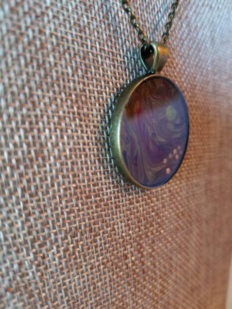 A Spark of Life | Original Fluid Art Pendant Necklace