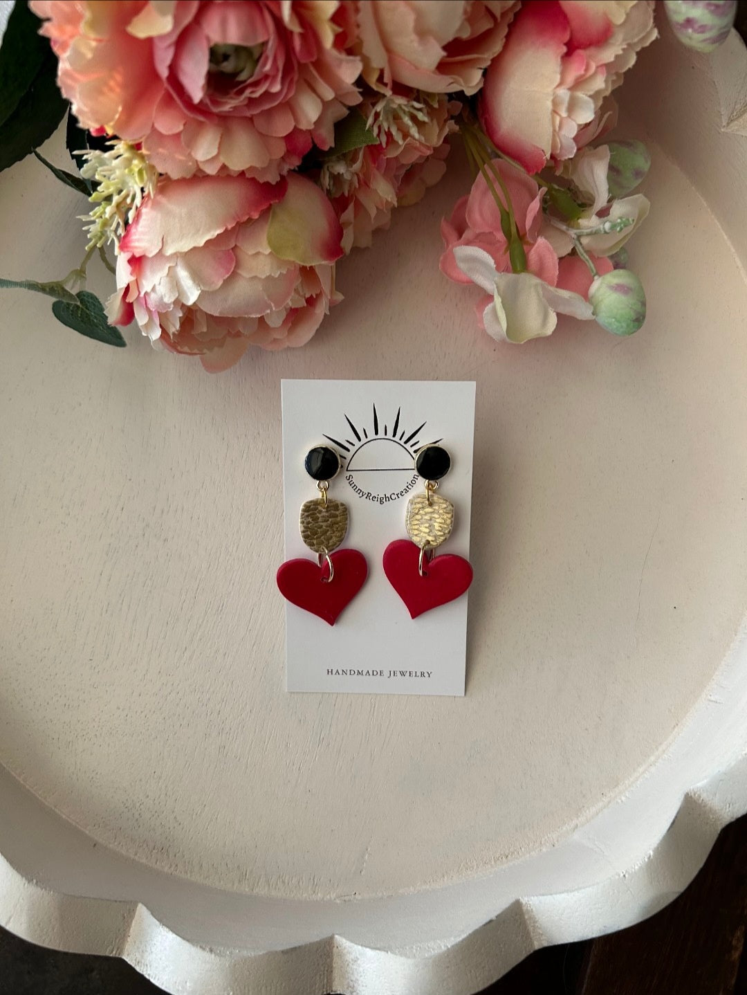 Midnight Romance Drops | Dangle Heart Earrings