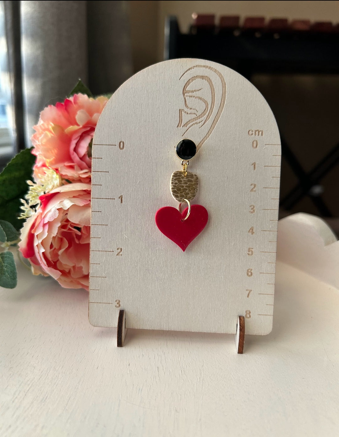 Midnight Romance Drops | Dangle Heart Earrings