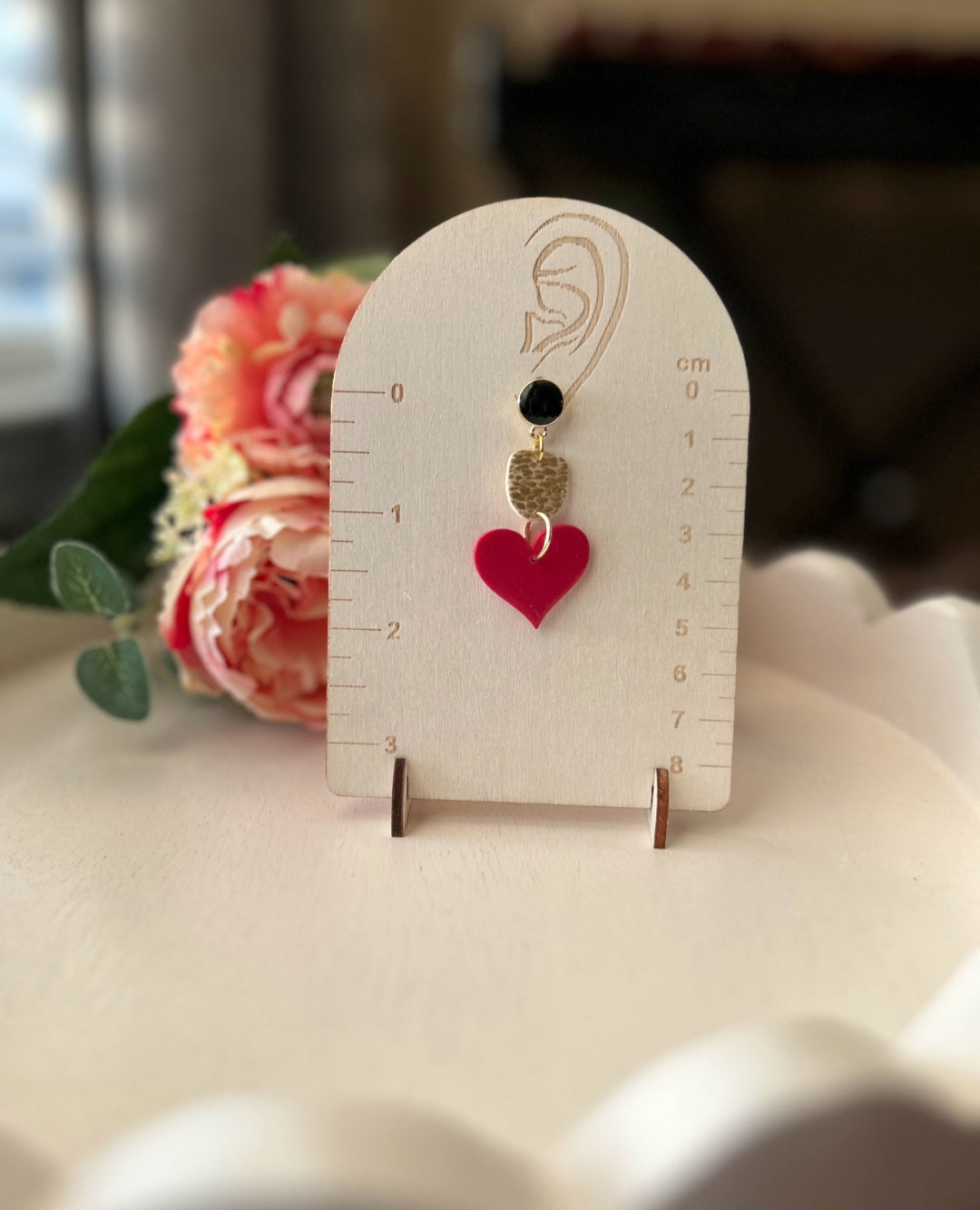 Midnight Romance Drops | Dangle Heart Earrings