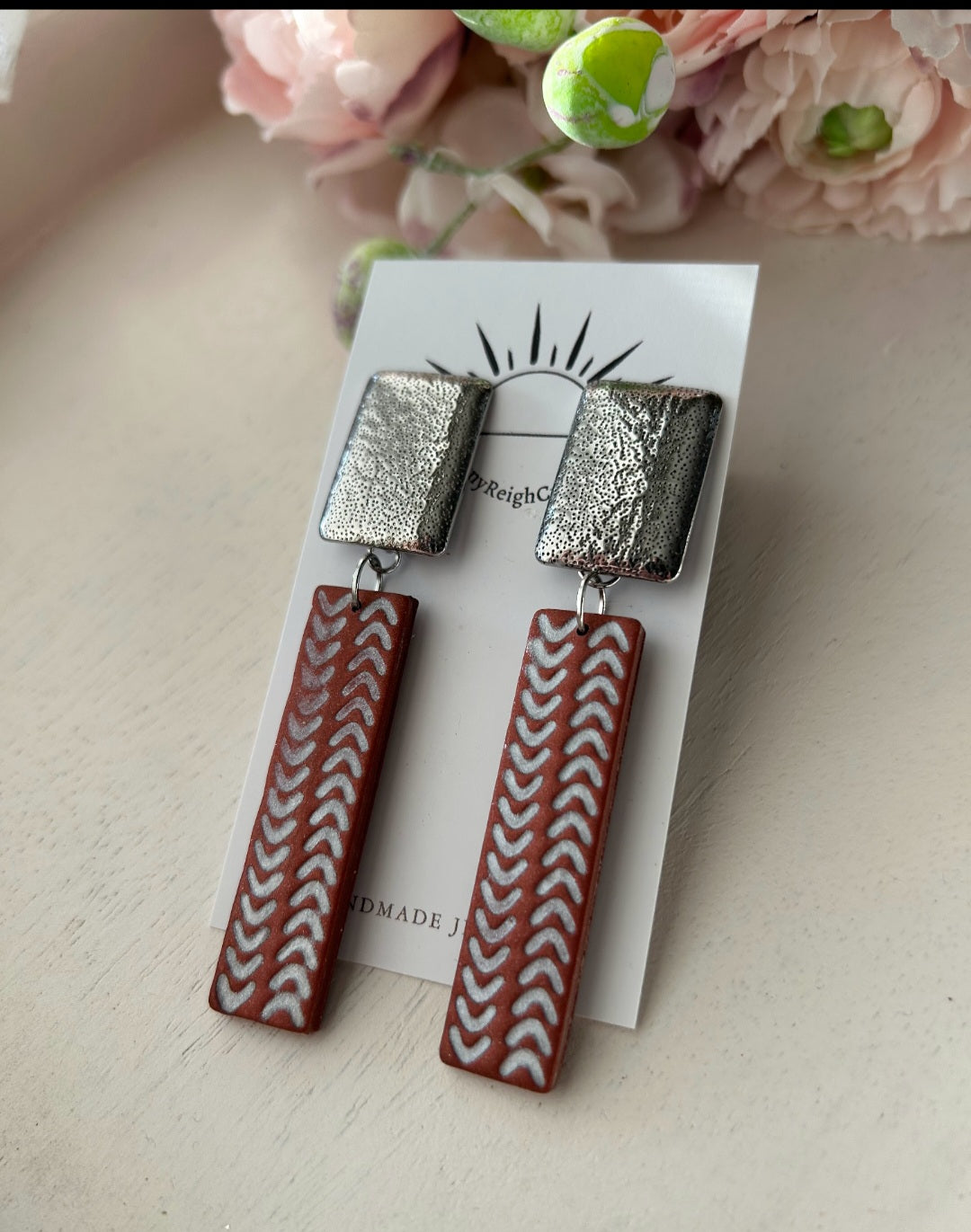 Chevron Silver or Gold Statement Earrings | Dangle