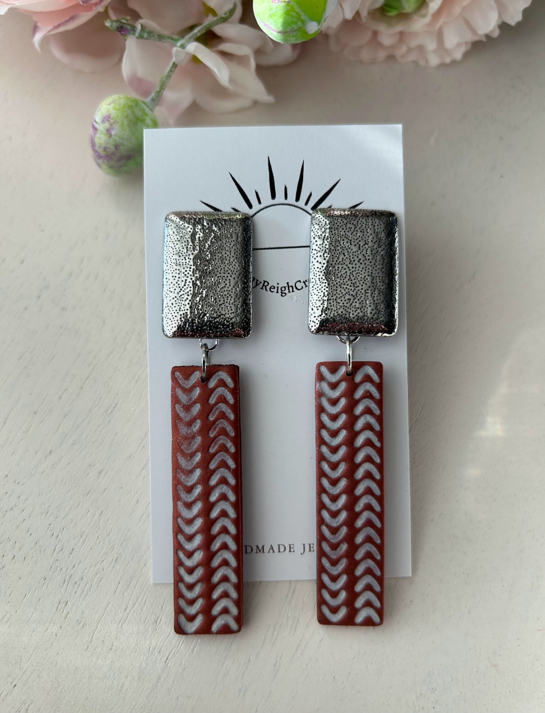 Chevron Silver or Gold Statement Earrings | Dangle