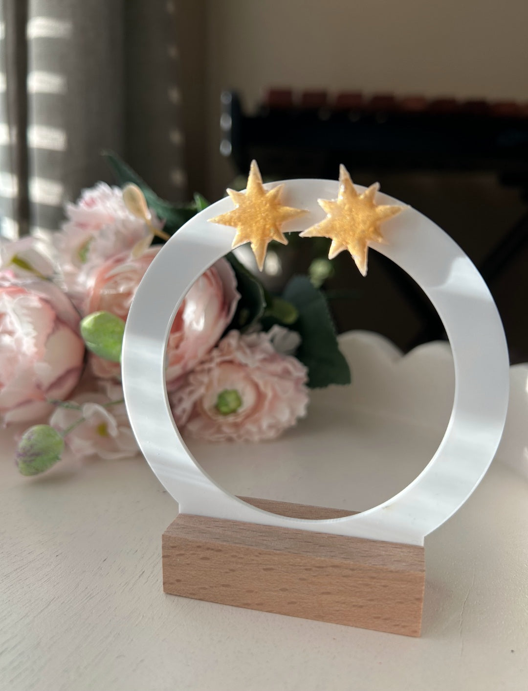 Golden Starburst Stud Earrings | Stud