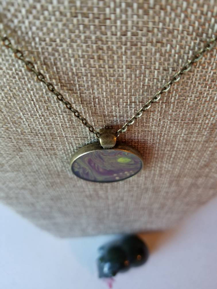 A Spark of Life | Original Fluid Art Pendant Necklace