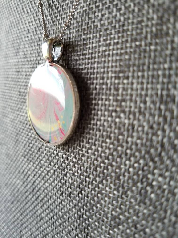 Spring in my Step | Hand Painted Necklace Pendant with Chain