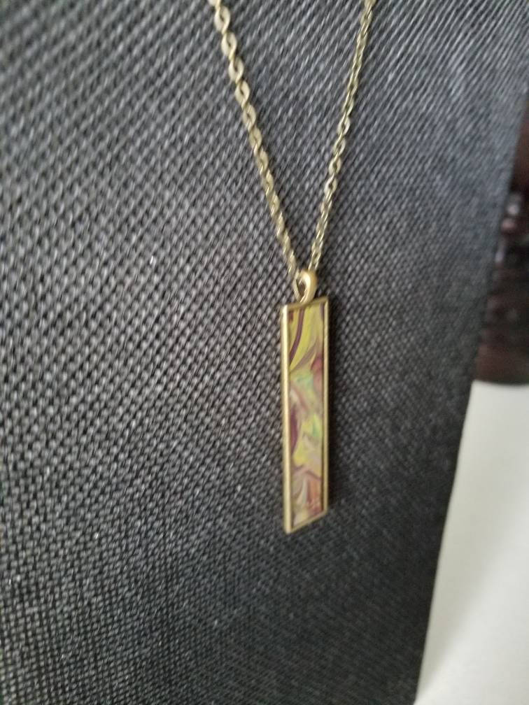 Secret Garden | Hand-Painted Fluid Art Pendant