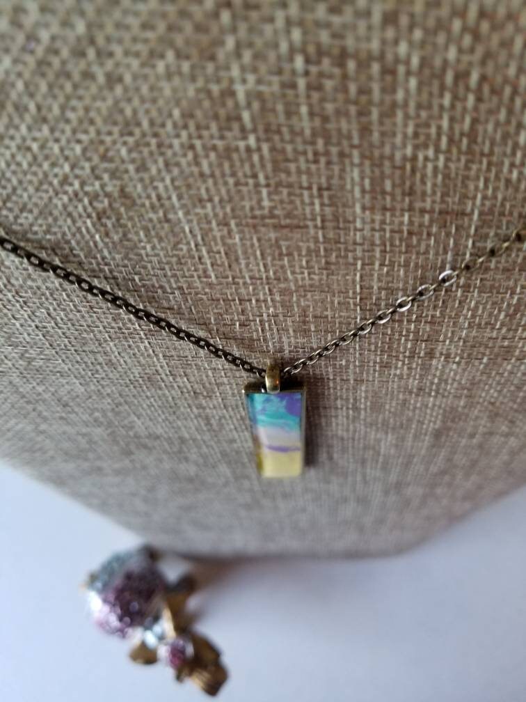 From Winter to Summer | Hand Painted Necklace Pendant with Chain