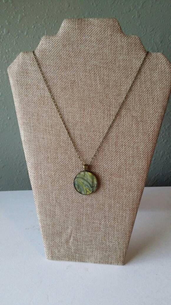 Stormy Waves | Hand Painted Necklace Pendant with Chain