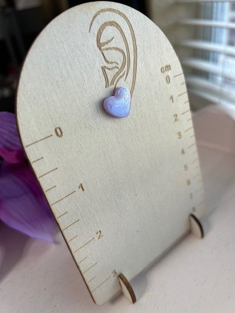 "Lavender Love" Heart-Shaped Stud Earrings Earrings | Small & Petite