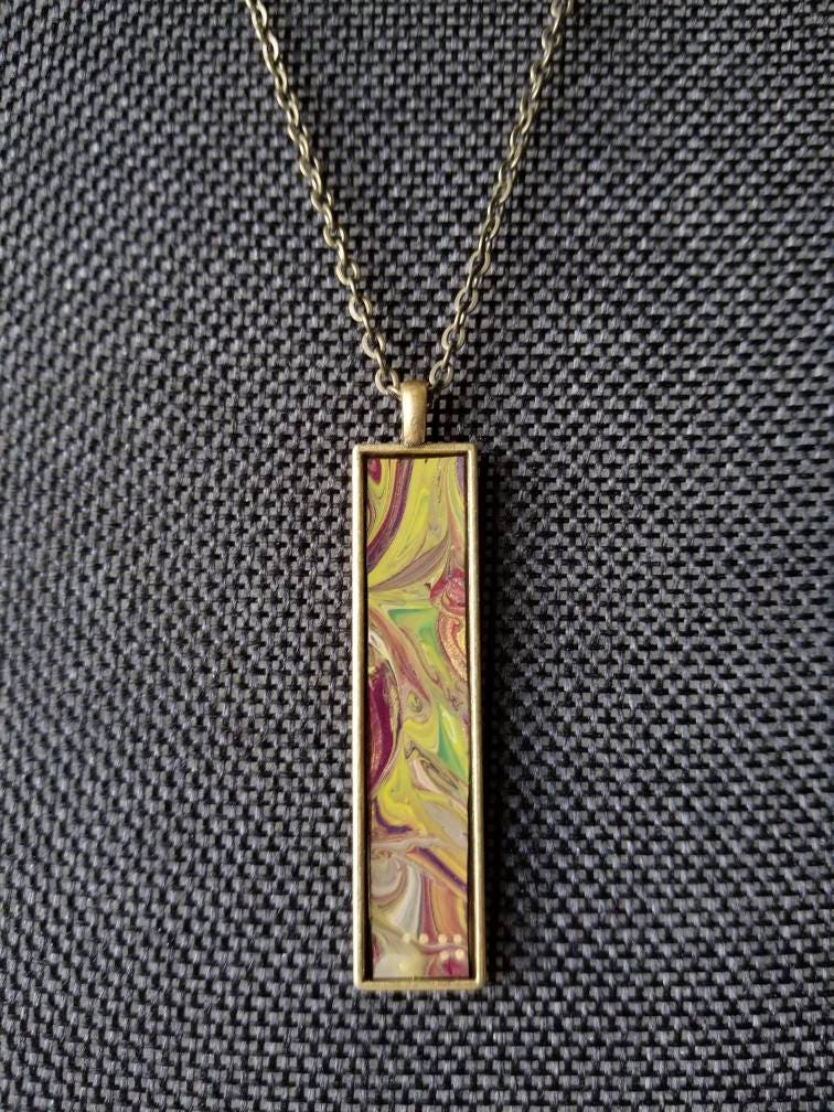 Secret Garden | Hand-Painted Fluid Art Pendant