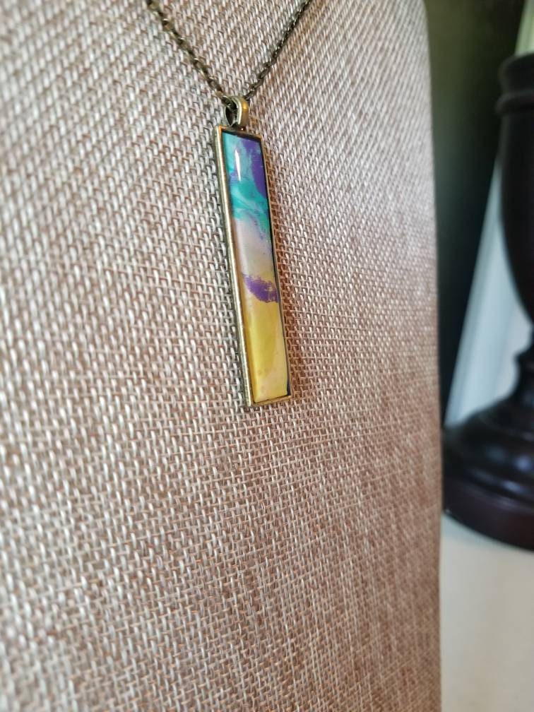 From Winter to Summer | Hand Painted Necklace Pendant with Chain