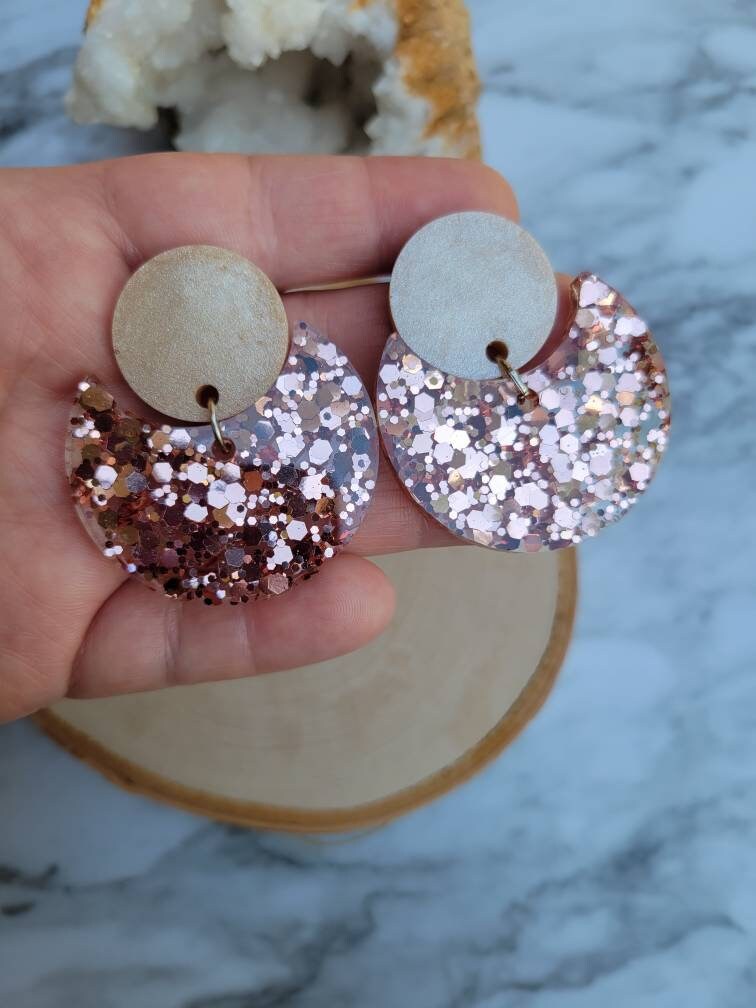 Glam Style Rose Gold Earrings | Dangle