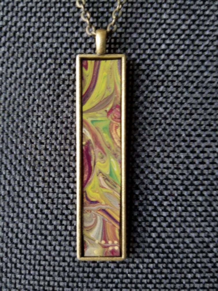 Secret Garden | Hand-Painted Fluid Art Pendant