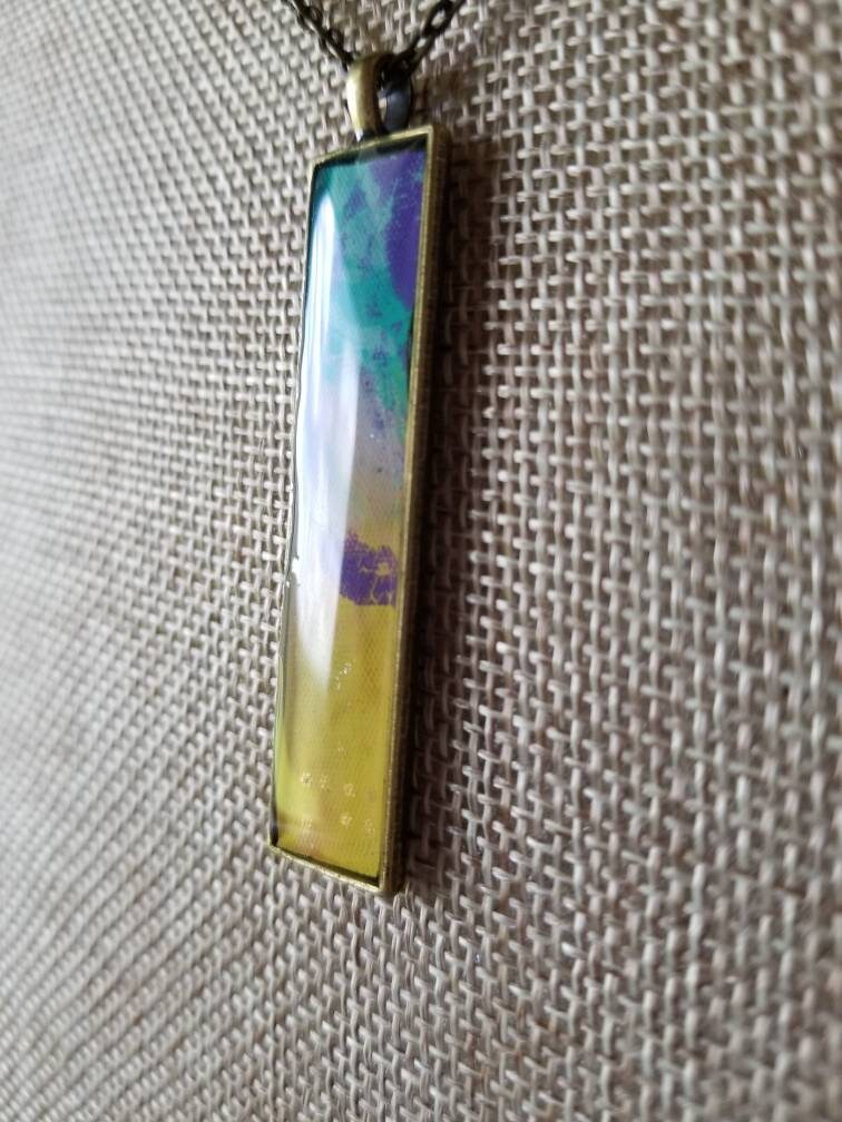 From Winter to Summer | Hand Painted Necklace Pendant with Chain