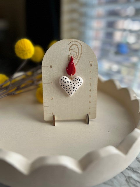 Spotted Flame Statement Earrings | Drop Earrings