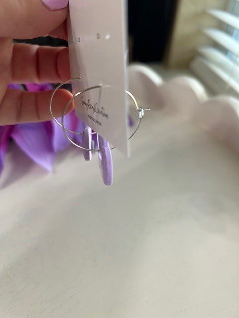 Mosaic-Style Heart Hoops | Purple Shimmer