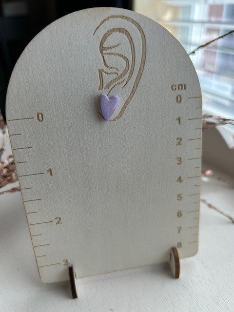 "Lavender Love" Skinny Heart-Shaped Stud Earrings | Stud