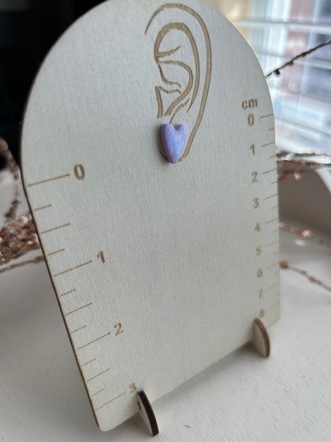 "Lavender Love" Skinny Heart-Shaped Stud Earrings | Stud