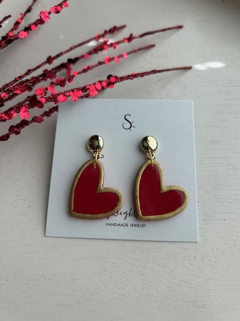 Red & Gold Hearts | Dangles