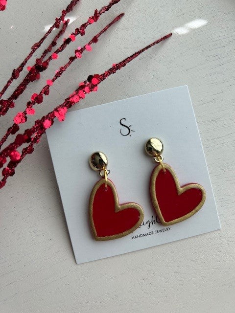 Red & Gold Hearts | Dangles