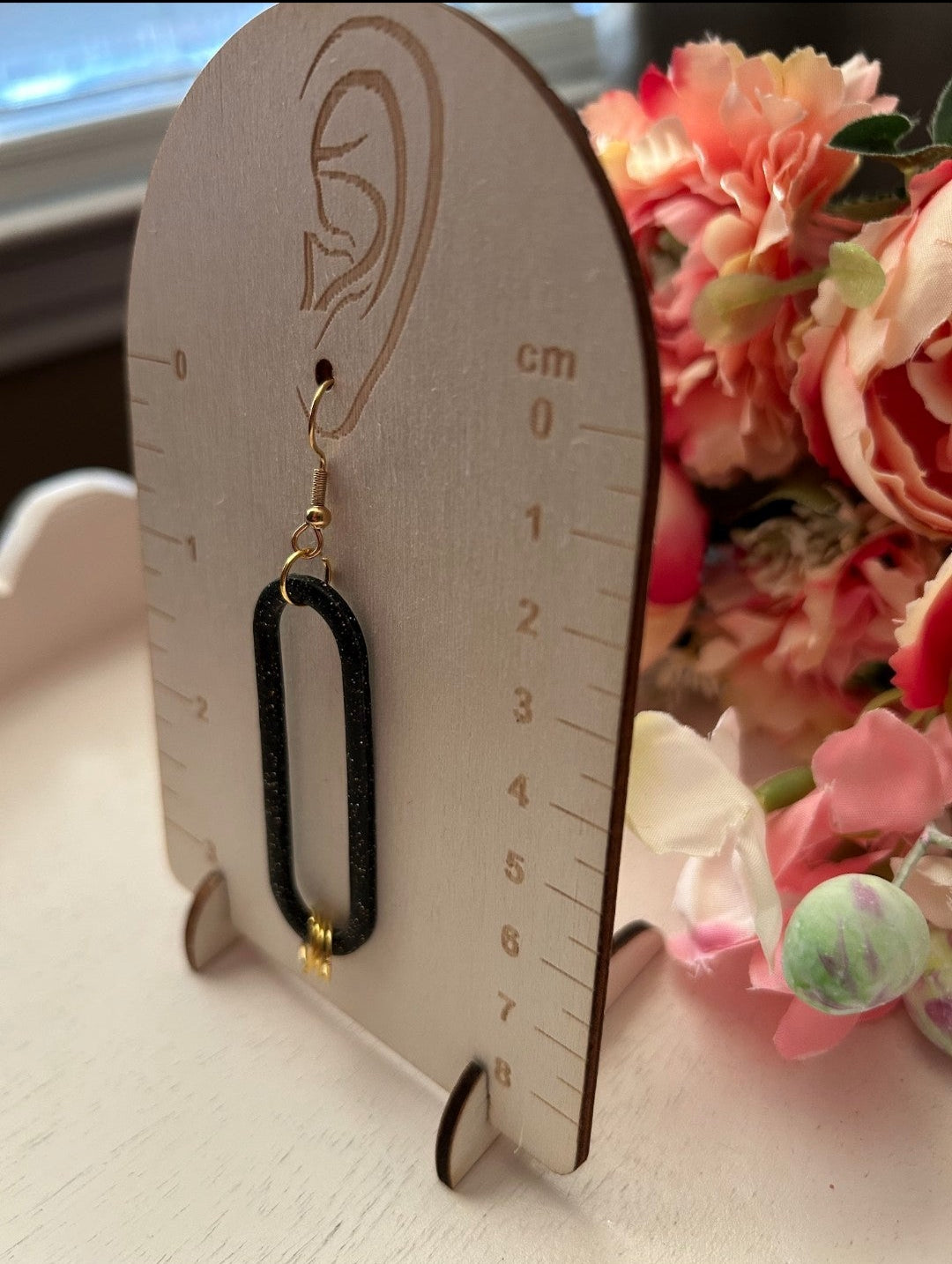 Chic Black Open Dangle Earrings