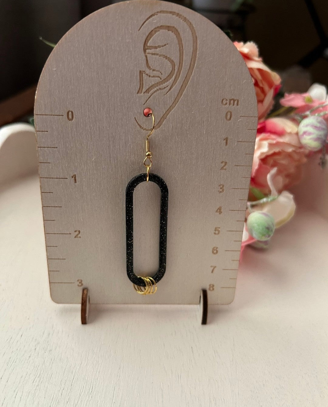 Chic Black Open Dangle Earrings