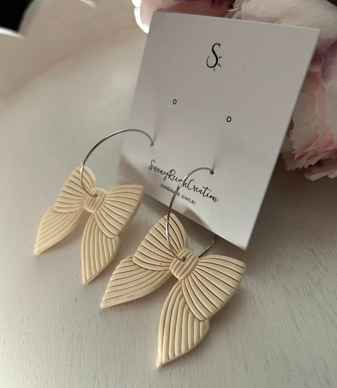 Neutral Striped Bows | Hoops