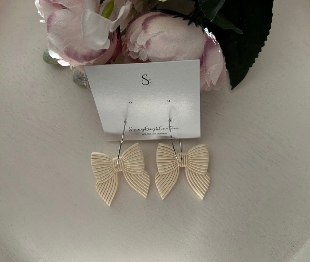 Neutral Striped Bows | Hoops