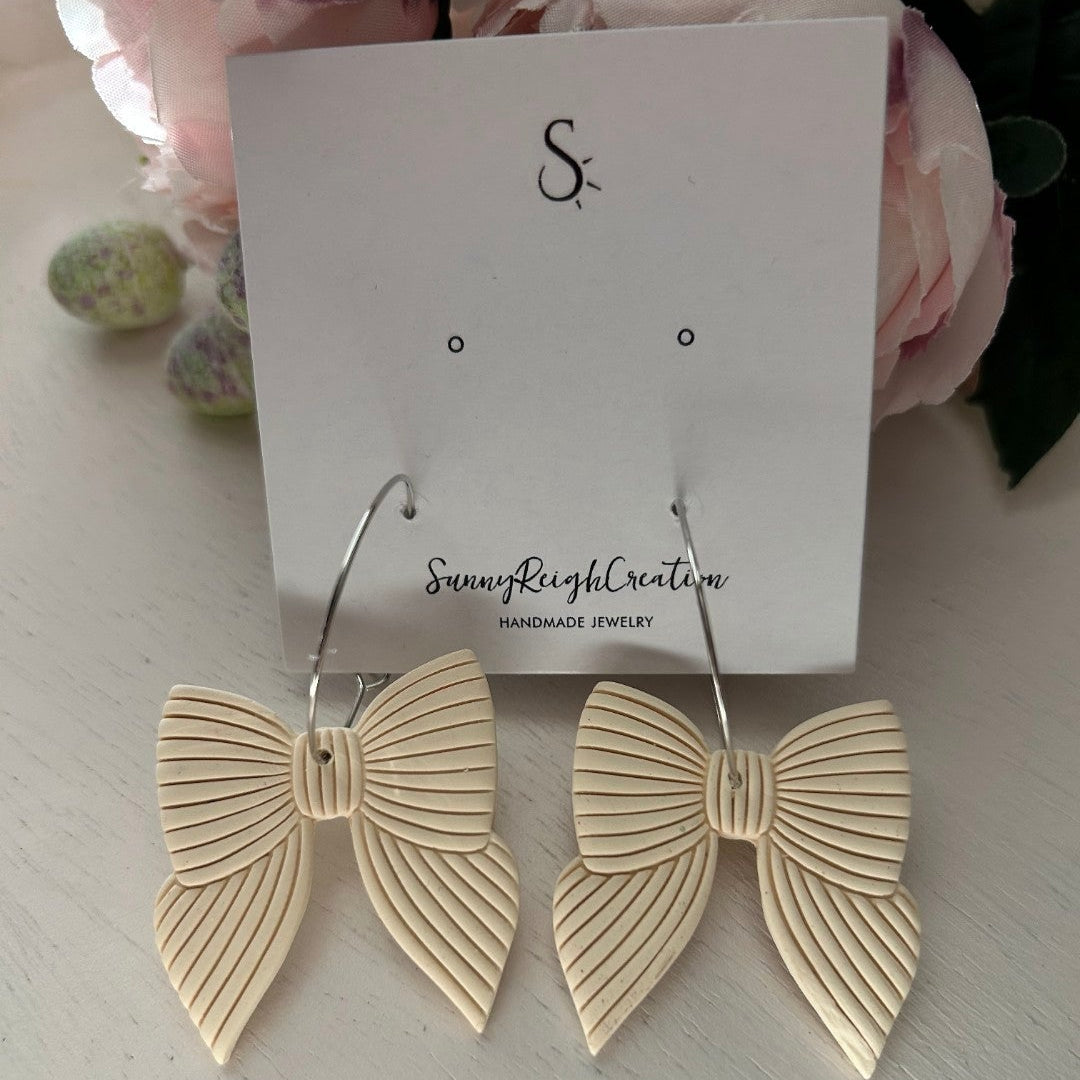 Neutral Striped Bows | Hoops