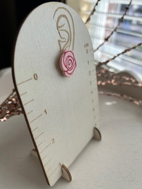 Pink & Red Rose Stud Earrings | Small