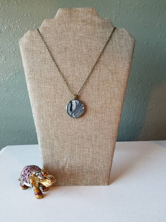 Sliver of Darkness | Original Fluid Art Pendant Necklace