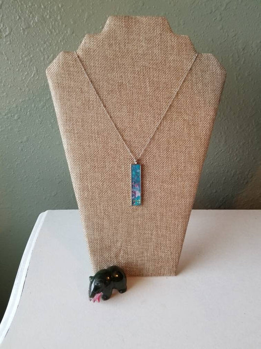 Bermuda Blues | Original Fluid Art Pendant Necklace