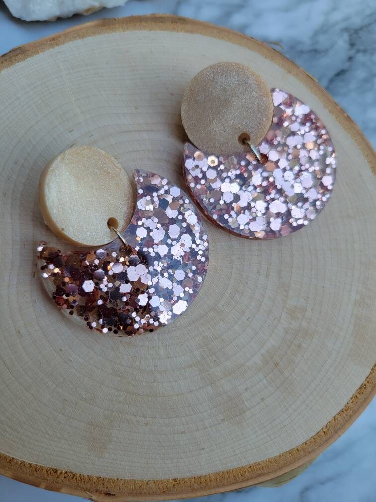 Glam Style Rose Gold Earrings | Dangle