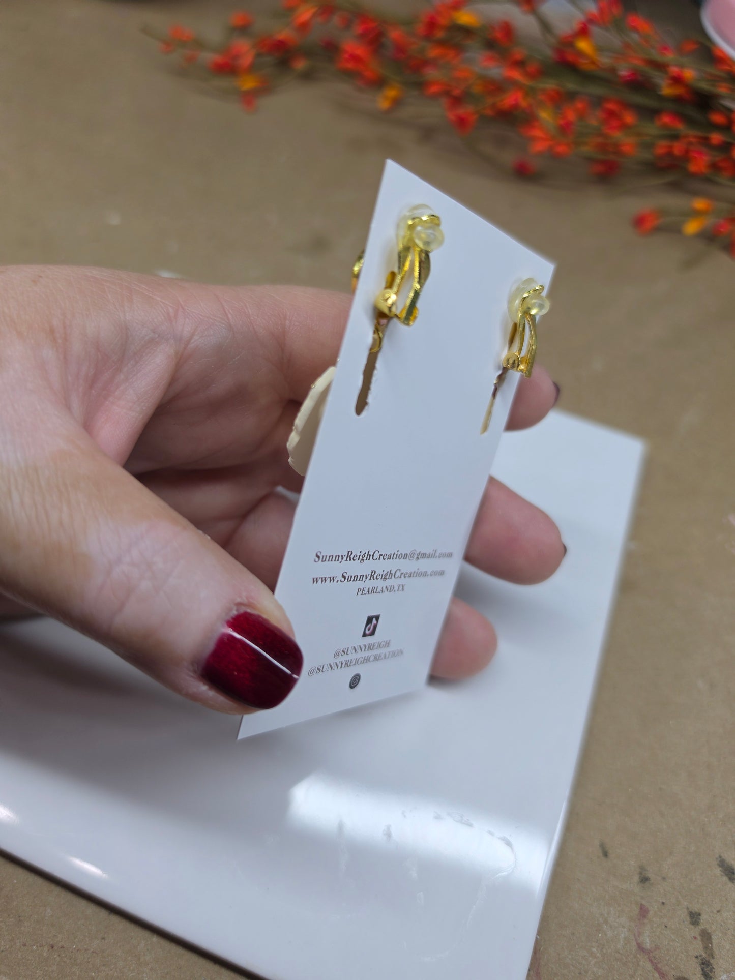Gold Floral | Clip-on Earrings